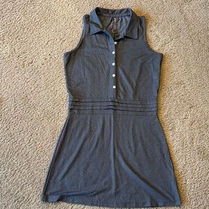 Lija sleeveless collar button front gray golf tennis dress size small